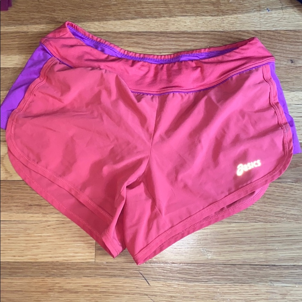 Asics Pink & Purple running shorts small